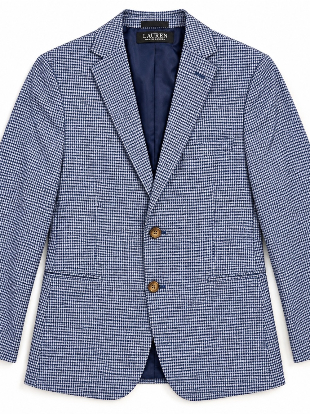 Lauren Ralph Lauren Boys 10R Blue White Gingham Sport Coat Blazer
